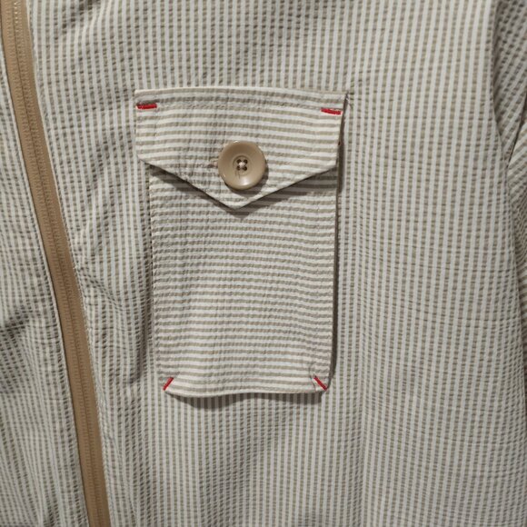 UNDER ARMOUR BEIGE|WHITE STRIPE ANORAK WITH HOOD MEN SIZE XXL - Picture 6 of 9